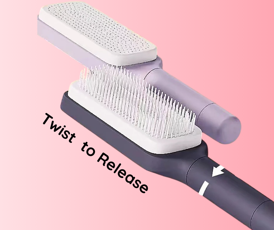 Self Cleaning Hairbrush - OXENNE -  -  Best Selling  - Keep your hairbrush clean effortlessly with Oxenne's Self-Cleaning Hairbrush. Removes hair with a single click for a fresh, hygienic experience every time! - Self Cleaning Hair Brush for Effortless Hair Care