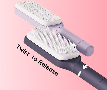 Self Cleaning Hairbrush - OXENNE -  -  Best Selling  - Keep your hairbrush clean effortlessly with Oxenne's Self-Cleaning Hairbrush. Removes hair with a single click for a fresh, hygienic experience every time! - Self Cleaning Hair Brush for Effortless Hair Care