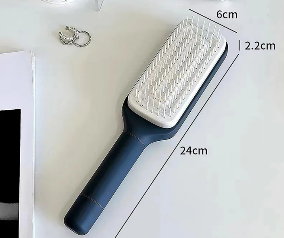 Self Cleaning Hairbrush - OXENNE -  -  Best Selling  - Keep your hairbrush clean effortlessly with Oxenne's Self-Cleaning Hairbrush. Removes hair with a single click for a fresh, hygienic experience every time! - Self Cleaning Hair Brush for Effortless Hair Care